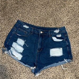 Shein Distressed Denim Shorts Size 1XL